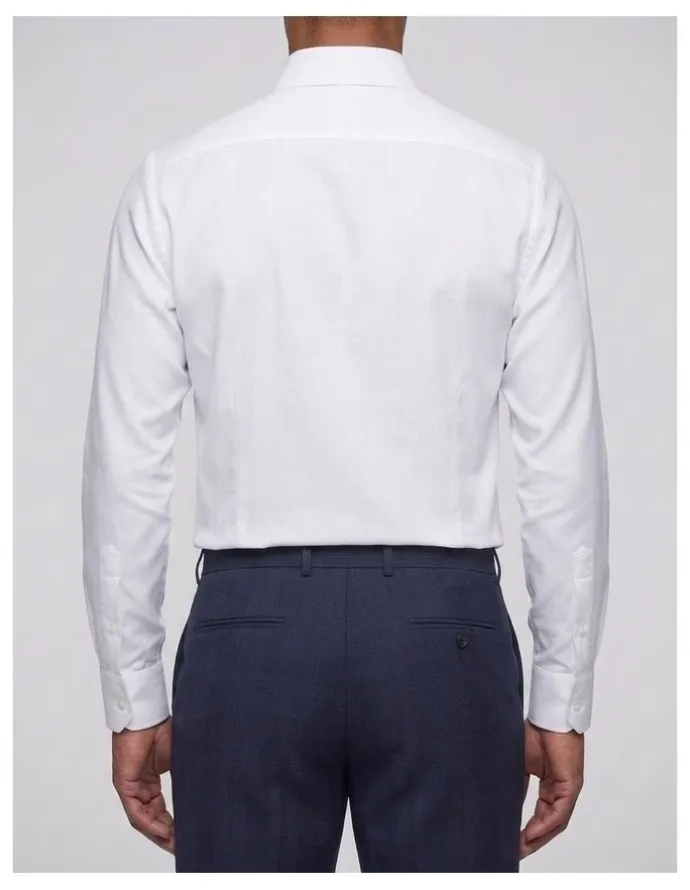 Institchu Shark White Textured Cotton Shirt