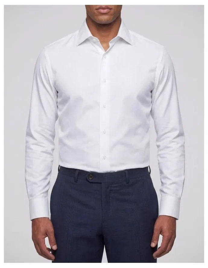 Institchu Shark White Textured Cotton Shirt