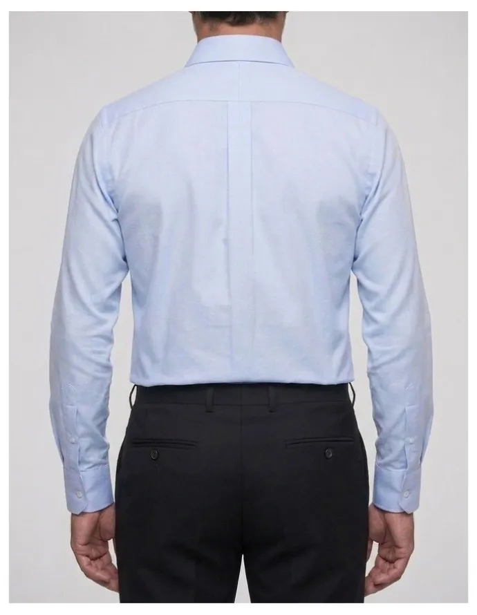 Institchu Stevenson Blue Textured Cotton Shirt