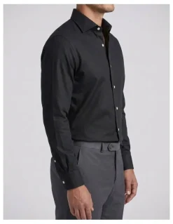 Institchu Wallace Black Twill Cotton Shirt