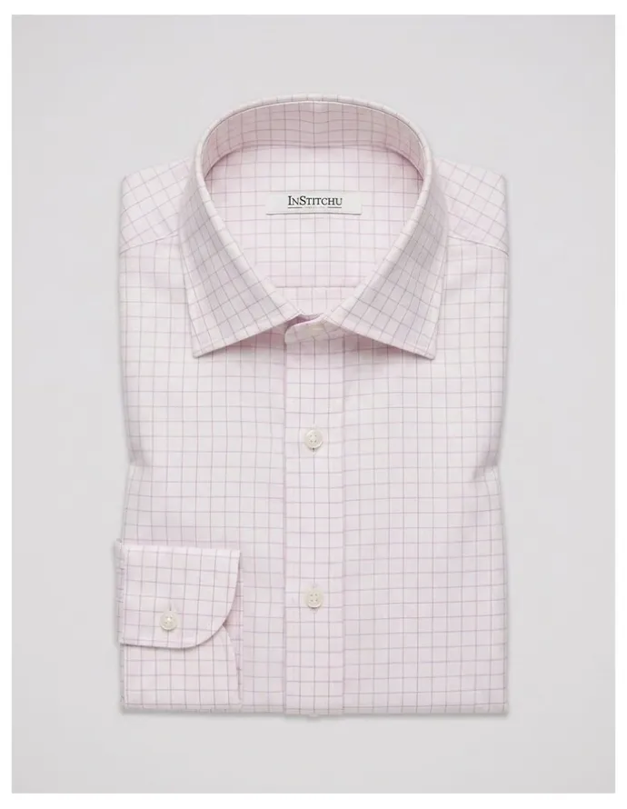 Institchu Wilde Pink Windowpane Cotton Shirt