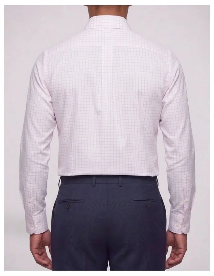 Institchu Wilde Pink Windowpane Cotton Shirt