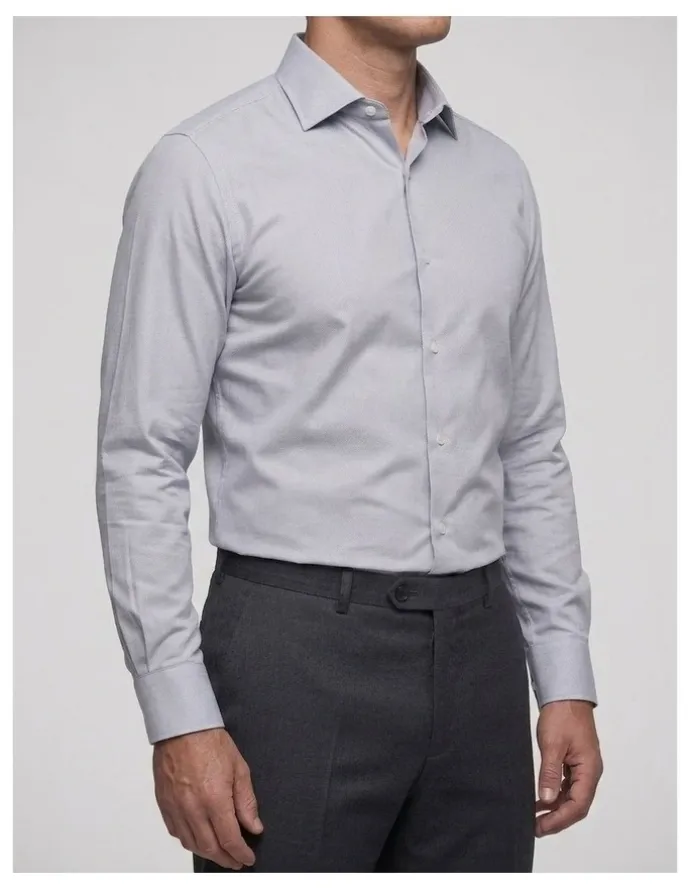 Institchu Wilson Grey Pincheck Cotton Shirt