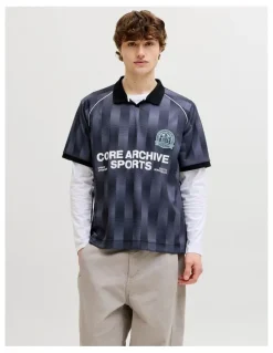 Jack & Jones Breeze Football Mesh T-shirt in Blue