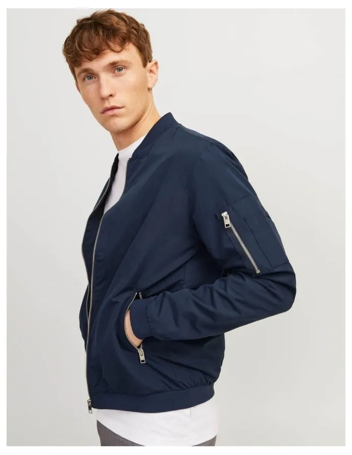 Jack & Jones Bomber Jacket in Blue