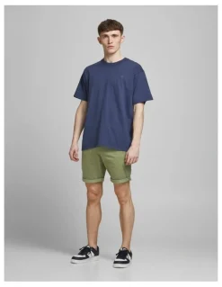 Jack & Jones Bowie Stretch Slim Fit Chino Shorts in Deep Lichen Green