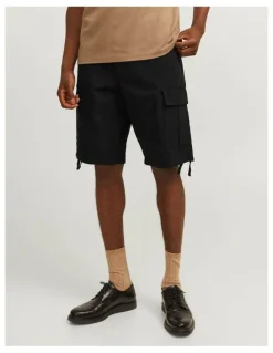 Jack & Jones Cole Barkley Cargo Shorts in Black