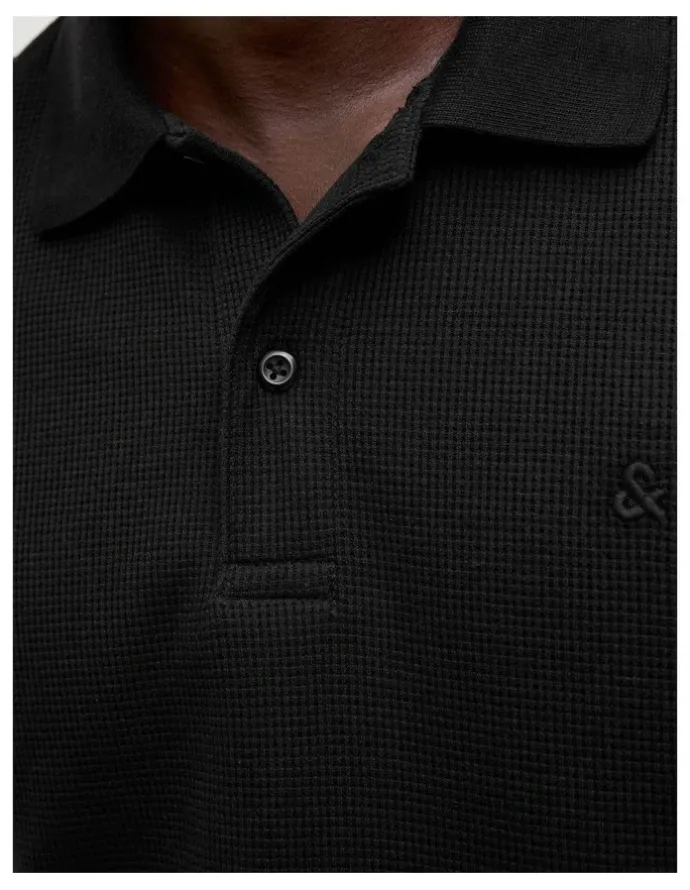 Jack & Jones Eaustin Short Sleeved Polo in Black