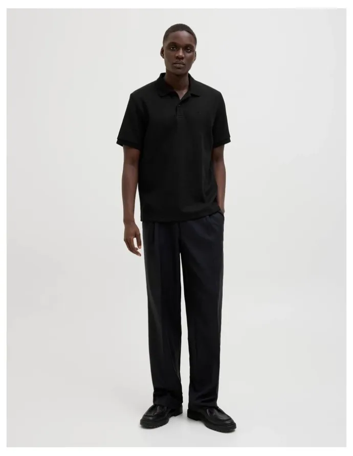 Jack & Jones Eaustin Short Sleeved Polo in Black