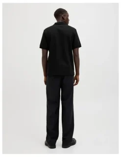 Jack & Jones Eaustin Short Sleeved Polo in Black