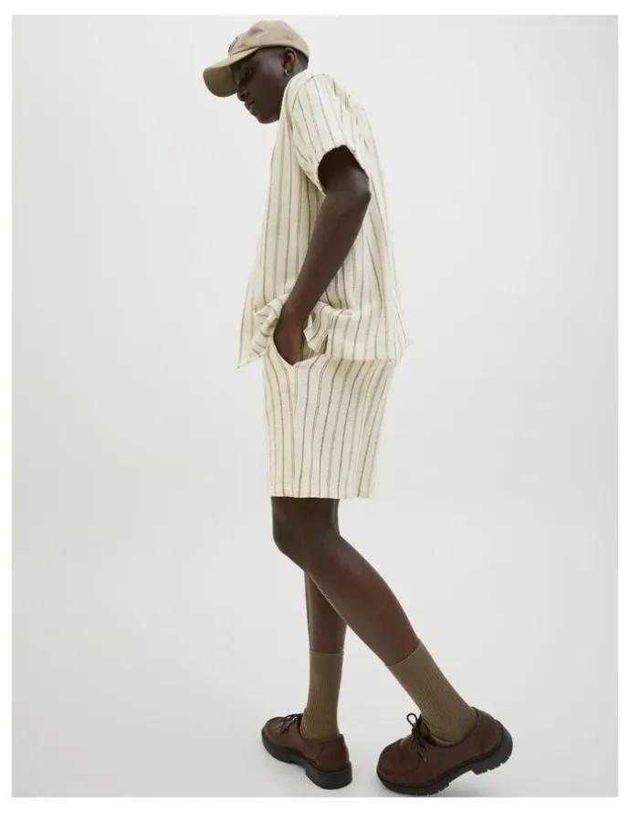 Jack & Jones JPSTJAIDEN COBA Stripe Jog Shorts in Cedar