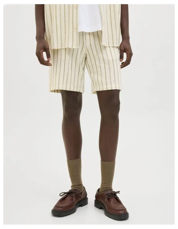 Jack & Jones JPSTJAIDEN COBA Stripe Jog Shorts in Cedar