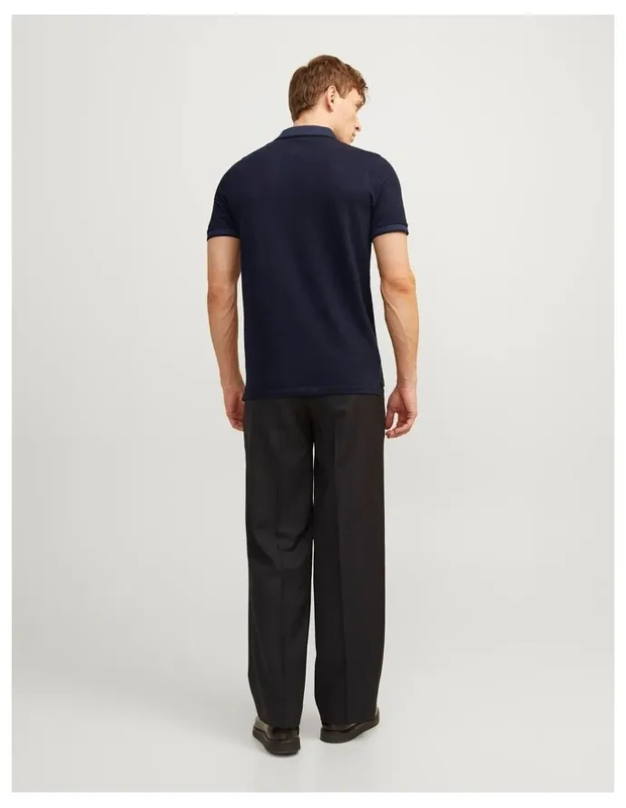 Jack & Jones Paulos Organic Cotton Polo in Navy