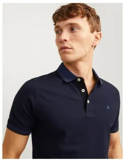 Jack & Jones Paulos Organic Cotton Polo in Navy