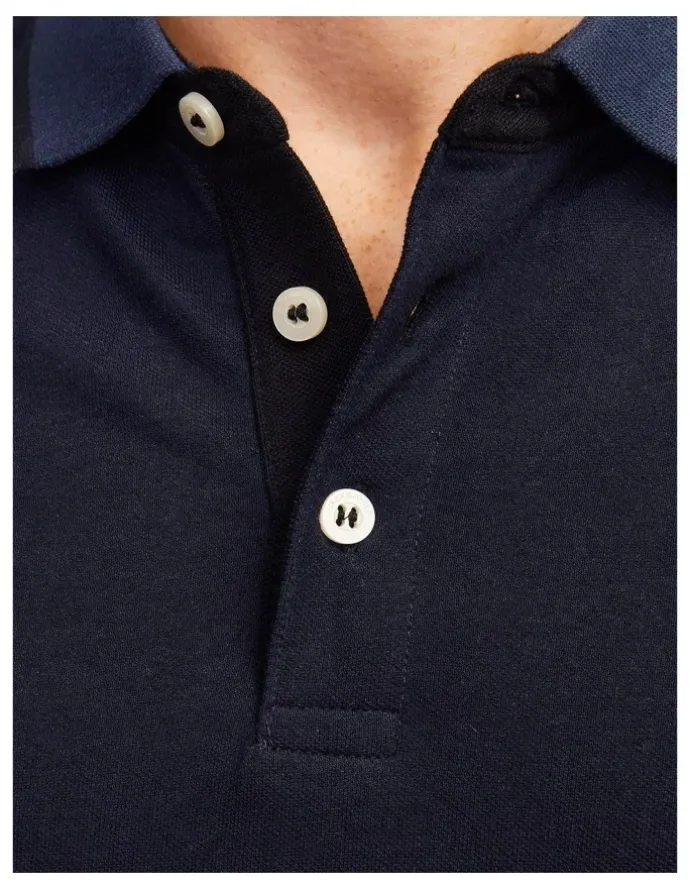 Jack & Jones Paulos Organic Cotton Polo in Navy