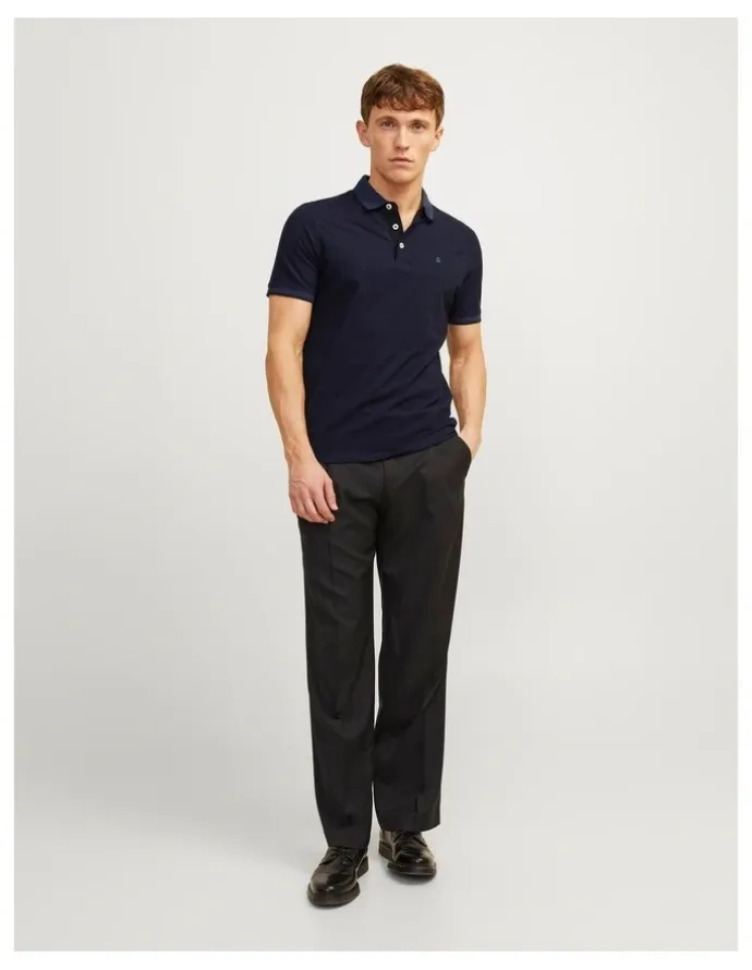Jack & Jones Paulos Organic Cotton Polo in Navy