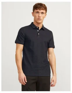 Jack & Jones Paulos Short Sleeve Polo Shirt in Dark Grey