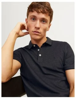 Jack & Jones Paulos Short Sleeve Polo Shirt in Dark Grey