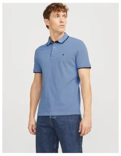 Jack & Jones Paulos Short Sleeve Polo in Cobalt Blue