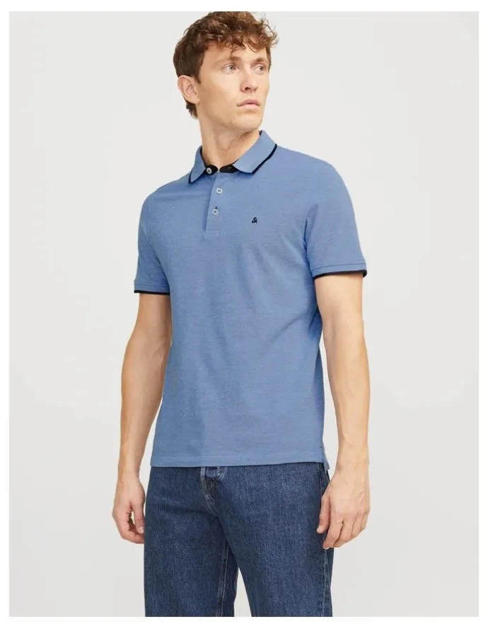 Jack & Jones Paulos Short Sleeve Polo in Cobalt Blue