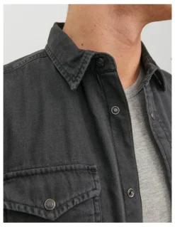 Jack & Jones Sheridan Long Sleeve Denim Shirt in Black