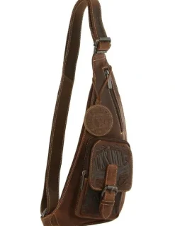 Jack's Inn 54 Crazy Horse Leather Crossbody Sling Bag in Cognac