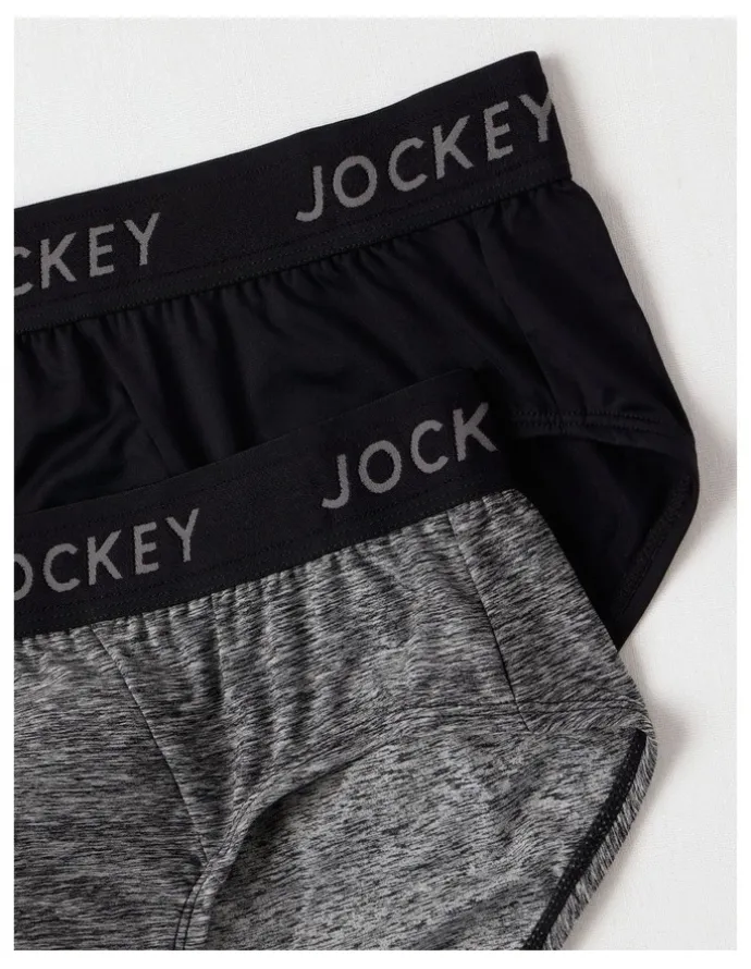 Jockey Comfort Classics Microfibre Marle Pack of 2 Briefs in Black