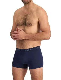 Jockey Comfort Classics Microfibre Marle Trunks Pack Of 2 in Navy