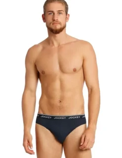 Jockey Cotton Briefs 4 Pack in Navy/Blue