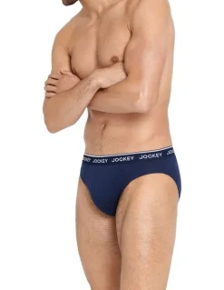 Jockey Cotton Briefs 4 Pack in Navy/Blue