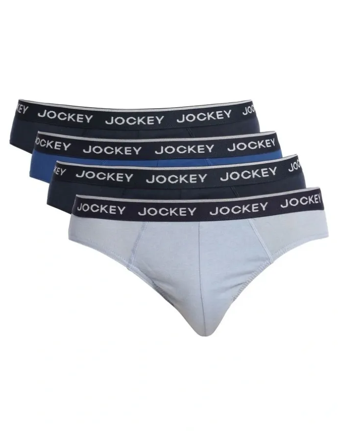 Jockey Cotton Briefs 4 Pack in Navy/Blue
