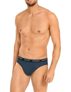 Jockey Cotton Briefs 4 Pack in Black/Grey