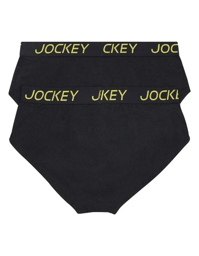 Jockey Performance Active Brief Cotton 2 Pack in Black