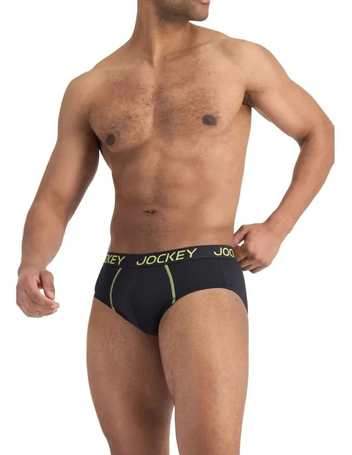 Jockey Performance Active Brief Cotton 2 Pack in Black