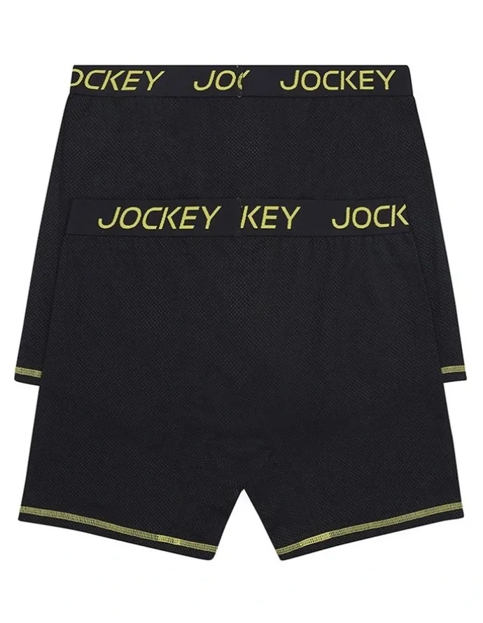 Jockey Performance Active Midway Cotton 2 Pack in Black