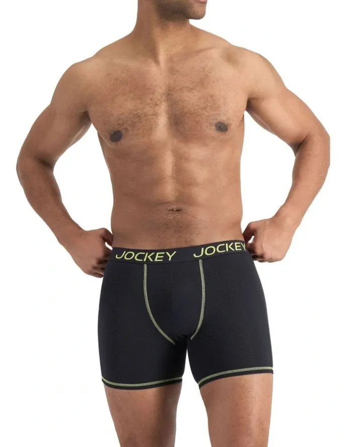 Jockey Performance Active Midway Cotton 2 Pack in Black