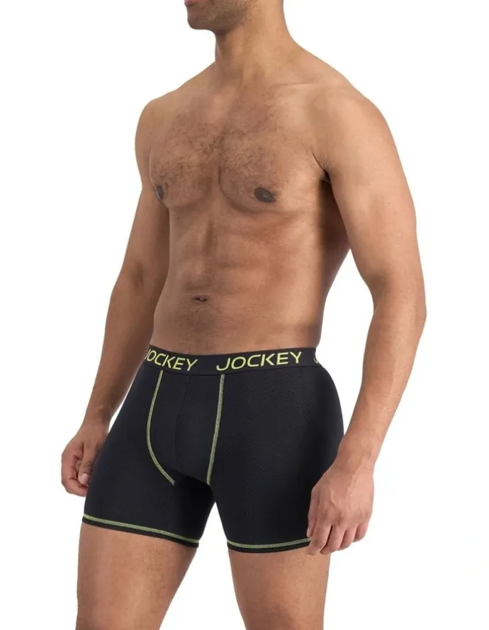 Jockey Performance Active Midway Cotton 2 Pack in Black