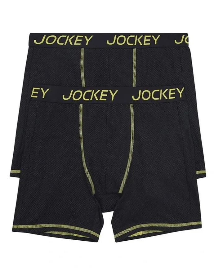 Jockey Performance Active Midway Cotton 2 Pack in Black