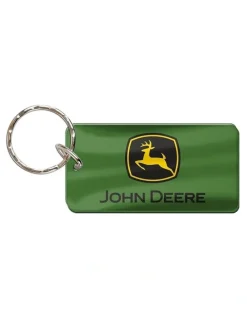 John Deere Rectangular Key Ring/Chain Trademark Premium Acylic in Green/Black