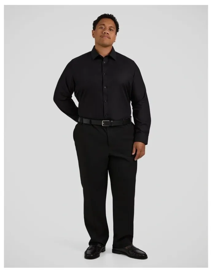 Johnny Bigg Ace Easycare Twill Dress Shirt in Black