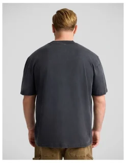 Johnny Bigg Acid Wash Relaxed Fit Tee in Washed Black