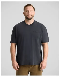 Johnny Bigg Acid Wash Relaxed Fit Tee in Washed Black