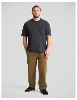 Johnny Bigg Acid Wash Relaxed Fit Tee in Washed Black