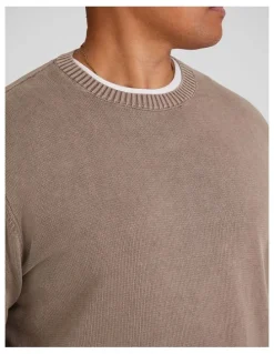 Johnny Bigg Acid Wash Sweater in Taupe