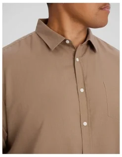 Johnny Bigg Anders Linen Shirt in Light Brown