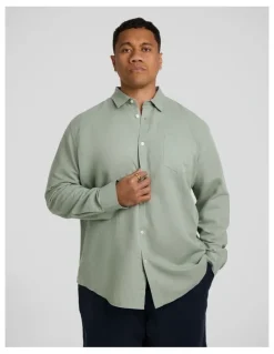 Johnny Bigg Anders Linen Shirt in Sage