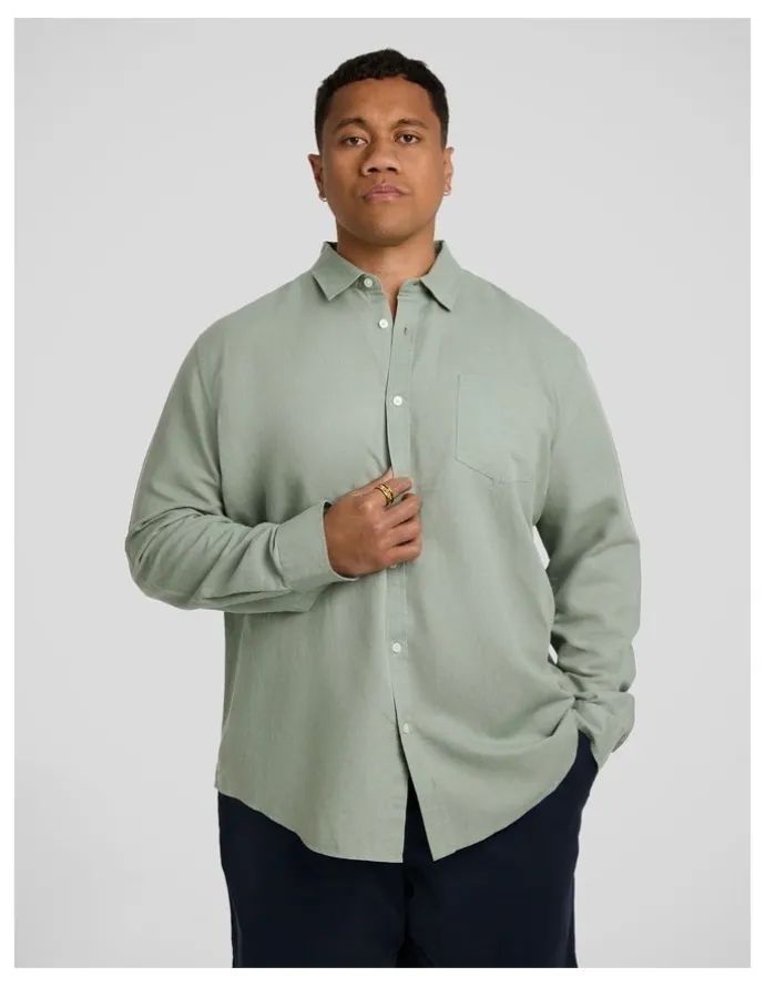 Johnny Bigg Anders Linen Shirt in Sage