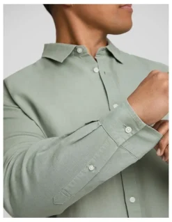 Johnny Bigg Anders Linen Shirt in Sage