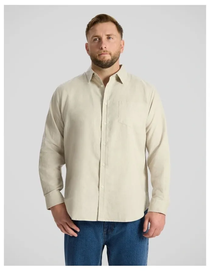 Johnny Bigg Anders Linen Shirt in Latte
