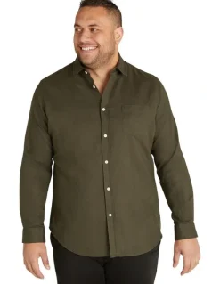 Johnny Bigg Anders Linen Shirt in Olive
